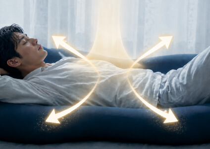 圧迫ゼロ睡眠™で圧力を横へ逃す
